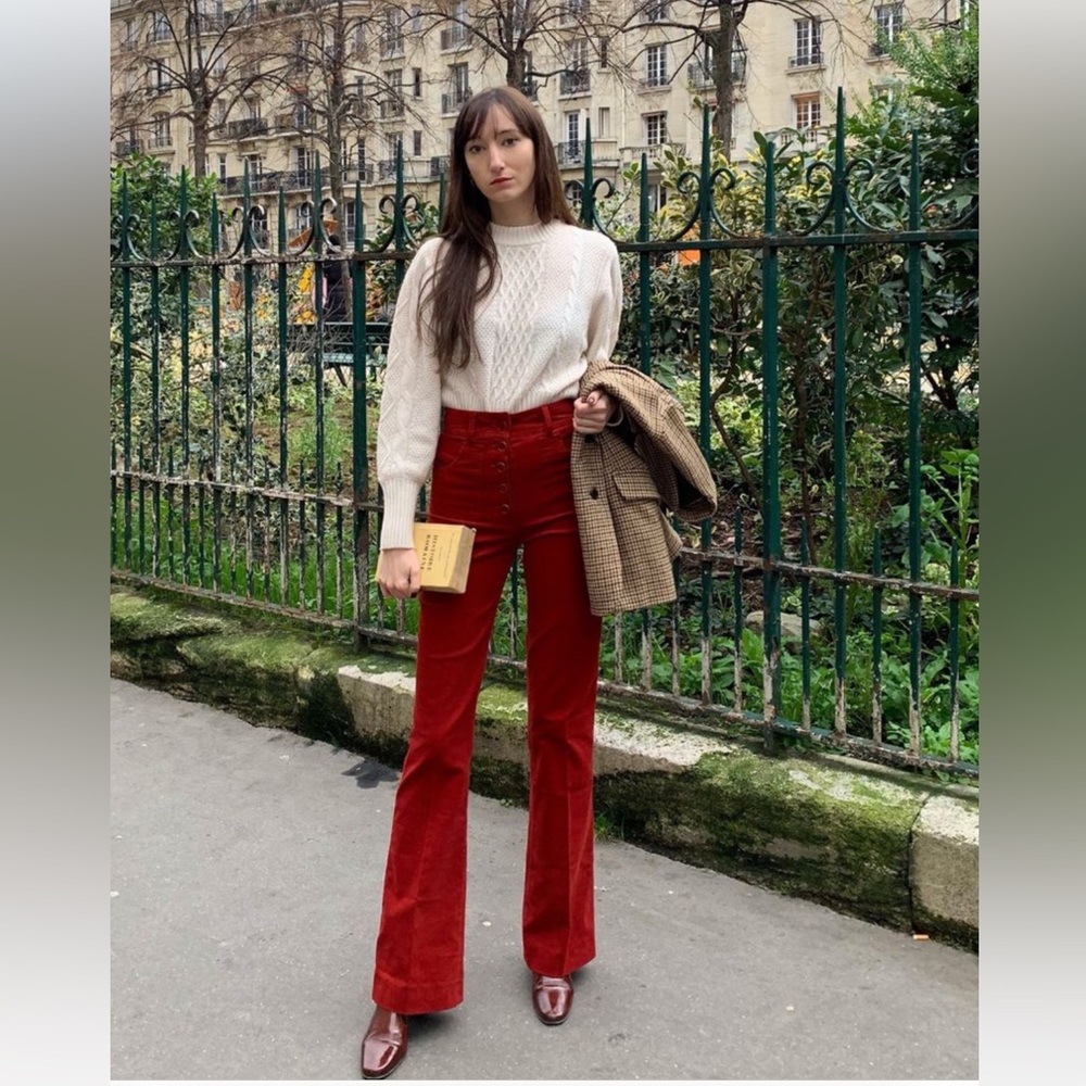 Nathalie Dumeix Joplin Corduroy Pants in Brick Red